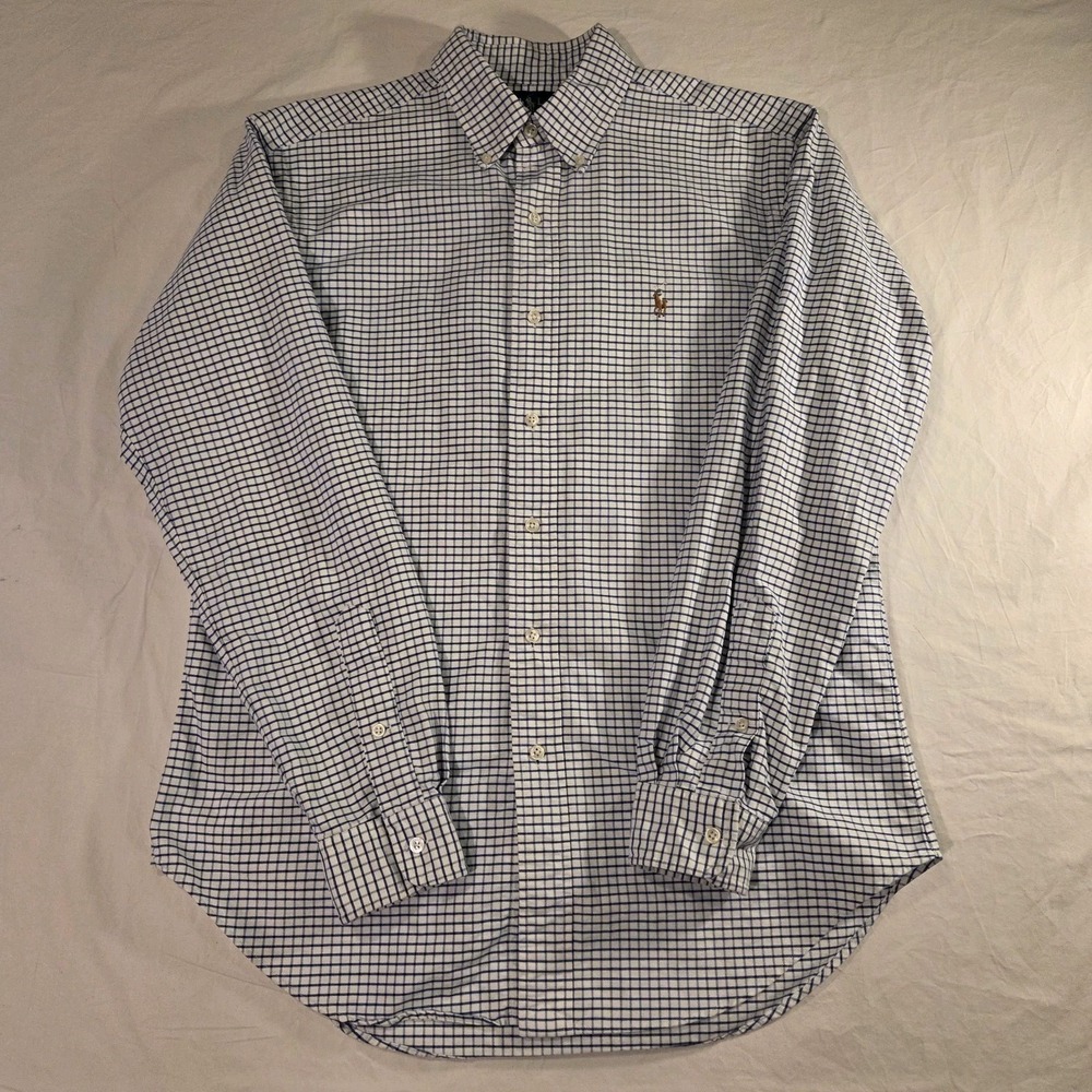 Ralph Lauren Blue Label Classic Fit Plaid 100% Cotton‎ Button Up, Men's Size M